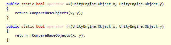 UnityEngine.Object 연산자 오버로딩